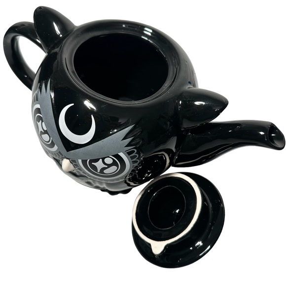 Killstar Teapot 50 oz Owl Ceramic Black - Picture 4 of 9